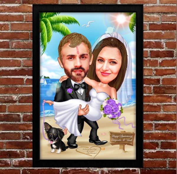 Couple Caricature Frame | #1 Personalised Gifts Shop Near Me - Online